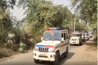 Police alert regarding panchayat elections flag march in faridabad