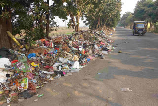 Garbage on NH 80 of Sahibganj