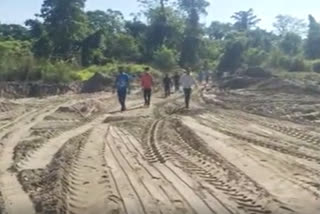 Illegal sand mining at Dibrugarh