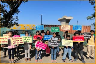 Protest in Guwahati demanding protection of trees at Shankardev Udyan