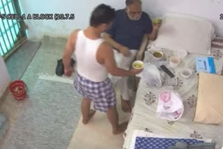 another CCTV Camera Footage of Satyendar Jain goes viral in Social Media showing the Minister having lavish food