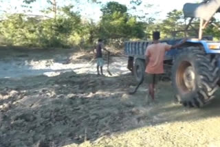 Illegal Sand mining in Majuli
