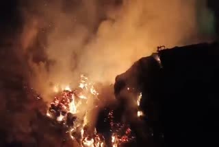 Fierce Fire in jute Laden Truck