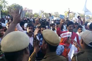 Contract Workers on strike in Jaipur