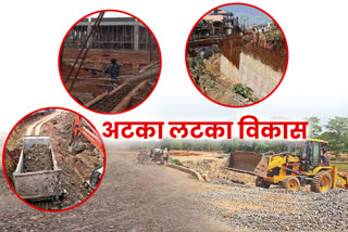 construction work of Tatibandh overbridge