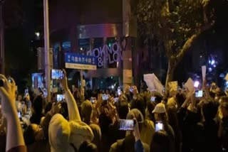 Protesters chant Step down CCP in Shanghai against Chinas zero Covid policy