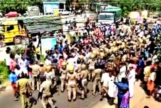 Protest against Vizhinjam port project in Thiruvananthapuram