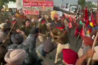 Police did lathicharge on labor union march