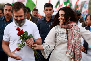 Actor Swara Bhasker and former Chief Minister of Uttarakhand Harish Rawat joined Congress leader Rahul Gandhi in the Bharat Jodo Yatra which is now passing through Madhya Pradesh's Ujjain.