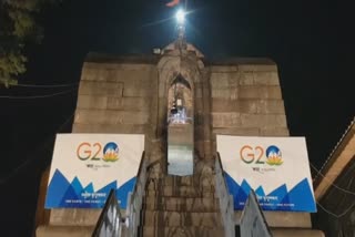 Shankaracharya Temple in Srinagar Illuminated with G20 Logo