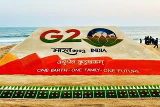 sand artist Sudarsan pattnaik creates Indias G20 Presidency logo on sand