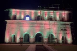Historic Rang Ghar decorated with lights in occasion of G20 India
