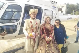 groom reached roorkee with the bride by helicopter