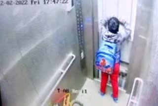 Eight year old boy was trapped in the lift
