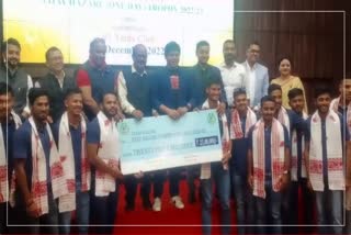 Assam cricket team feliciated by Assam cricket association