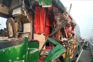 bus collided with a lorry