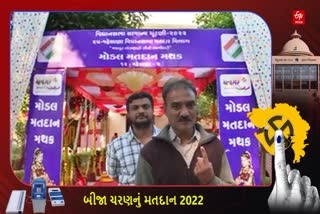 મહેસાણામાં મોડર્ન મતદાન મથક ઉભું કરાયું,  શણગારથી અને સુવિધાઓથી હતું સજ્જ