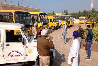 Checking of school buses in Tarn Taran