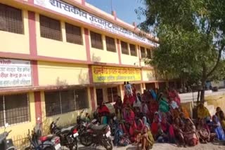 School students and relatives surrounded the school