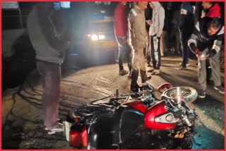 Police bus and bike collision in Gohar