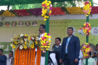 Hemant Soren addressed Khatian Johar Yatra at Shivaji Maidan in Palamu