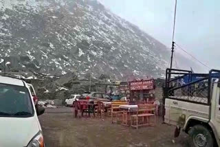 Snowflakes fall in Koksar