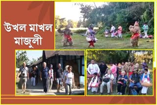 Foreign Tourists gather in Majuli