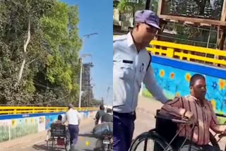 gwalior traffic police pushing tricycle