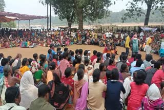 tribal protest against bridge and bsf camp