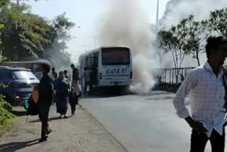 ujjain bus caught fire due to short circuit