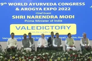 Goa CM Pramod Sawant praises Narendra Modi during 9th World Ayurveda Congress in Panaji