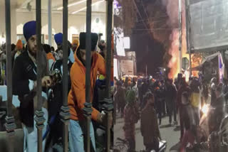 Waris Punjab organization set fire to benches and chairs at Jalandhar Gurudwara Sahib