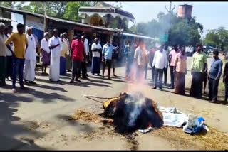 Locals protest against the relocation of the Mandal Center: