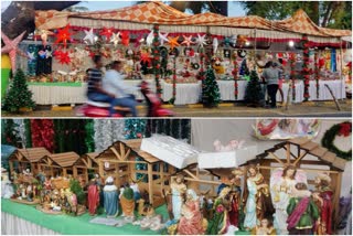 Markets decorated for Christmas