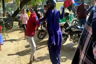 Rash Driving boy beaten up by girl