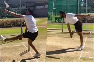 Jasprit Bumrah back to bowling in the nets