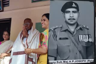 a p joseph  honorary subedar a p joseph  twenty eight years of military story  military man a p joseph  kargil  china war  pakistan war  Bangladesh war  latest news in ernakulam  latest news today  ചൈന മുതല്‍ പാകിസ്‌താന്‍ യുദ്ധം വരെ  ഹോണററി സുബേദാർ മേജർ എപി ജോസഫ്  മേജർ എപി ജോസഫ്  പാകിസ്‌താൻ യുദ്ധം  ബംഗ്ലാദേശ് യുദ്ധം  എപി ജോസഫിന്‍റെ പട്ടാള ജീവിതം  എറണാകുളം ഏറ്റവും പുതിയ വാര്‍ത്ത  ഇന്നത്തെ പ്രധാന വാര്‍ത്ത