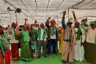 Farmers gathered in Kisan Garjana rally