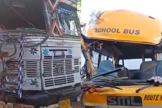 School bus and truck collide in Nuh