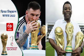 FIFA World Cup 2022 Brazilian Legend Pele Congratulates Lionel Messi After Winning World Cup ETV BHARAT