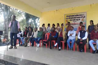 strike of Anganwadi workers in Baikunthpur