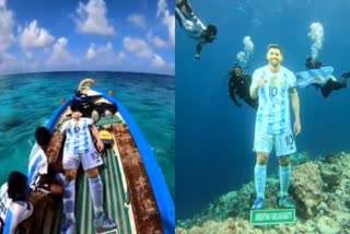 messi cutout in ocean