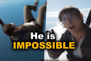 Is there anything Tom Cruise can't do? Watch him jumping off plane and riding off a cliff