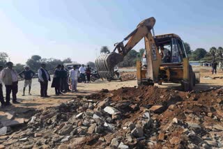 bulldozers run to mythological temple