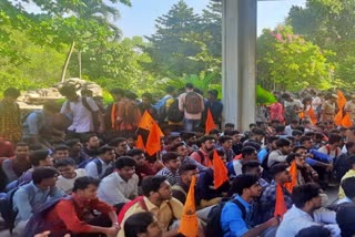 abvp-protest-at-manglore-univeristy-konaje