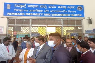 Justice Veerappa inspected Nimhans Hospital