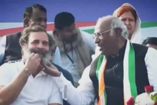 Congress National President Mallikarjun Kharge and Rahul Gandhi