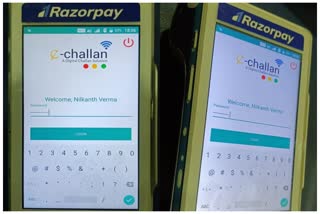 Raipur traffic police equipped e challan device