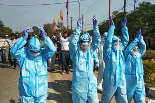 Sehore Contract health workers strike