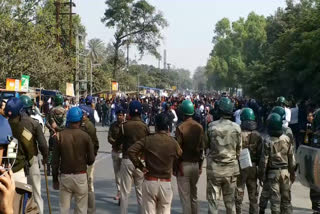 Demonstration of students near Vidhansabha